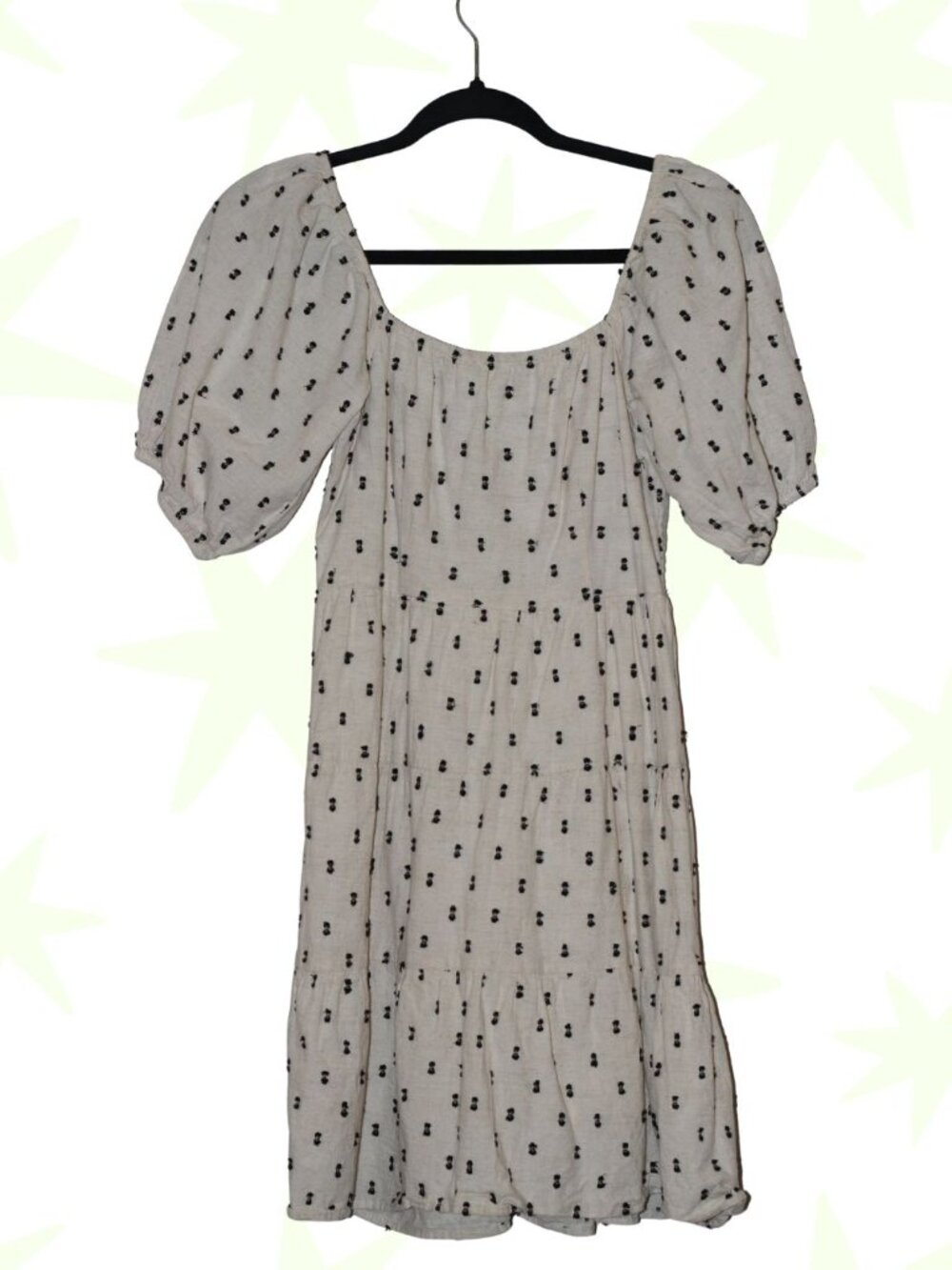 Sim & Sam cotton/linen puff sleeve mini dress S